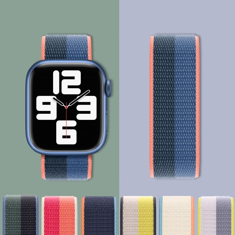 全新 Velcro Sport Band 尼龍柔軟替換錶帶適用於 i Watch 8/7/6 SE Ultra Stra