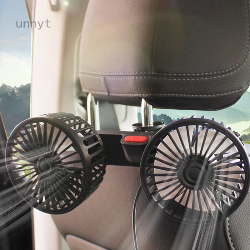 Unnyt 車用USB後排汽車風扇 通用型汽車強力風扇 車用多功能後座車用風扇