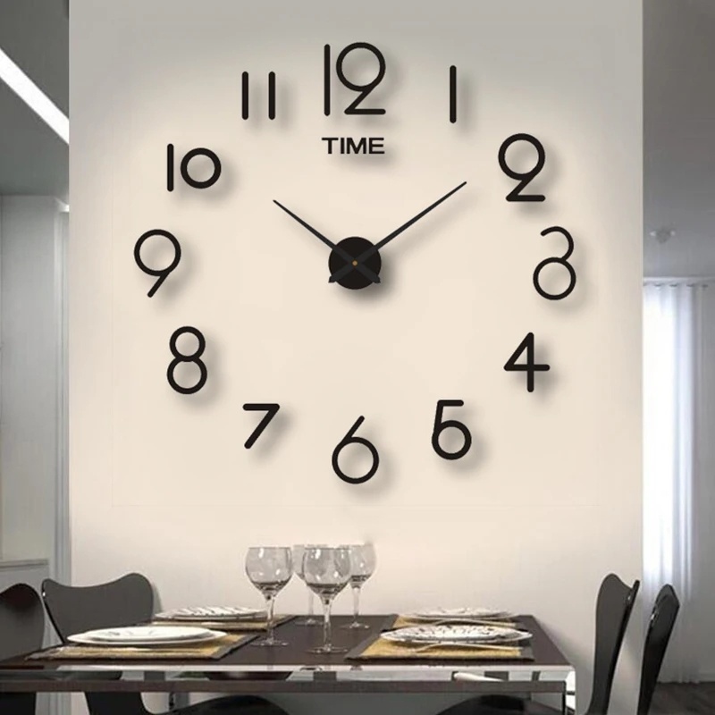 3d 創意 DIY 掛鐘亞克力鏡子掛鐘貼紙時尚現代設計靜音石英針掛錶大掛鐘適合家庭辦公室牆壁裝飾