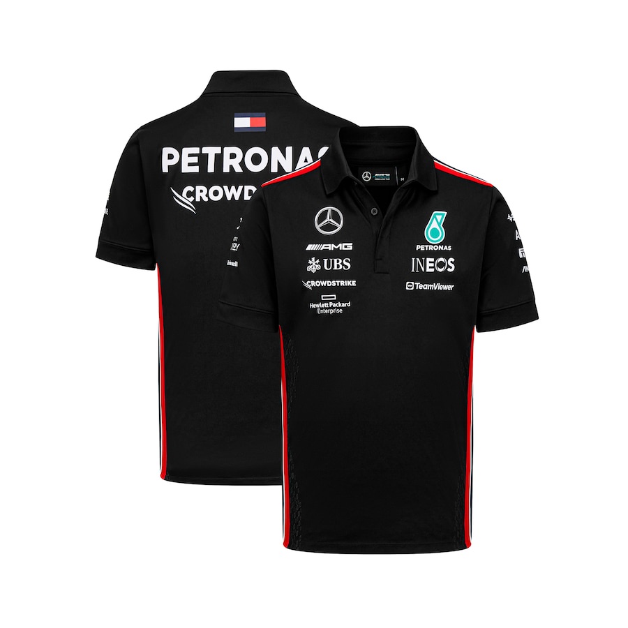 Mercedes AMG Petronas F1 2023 Team Polo 衫夏季短袖時尚男士 Polo 衫 T 恤