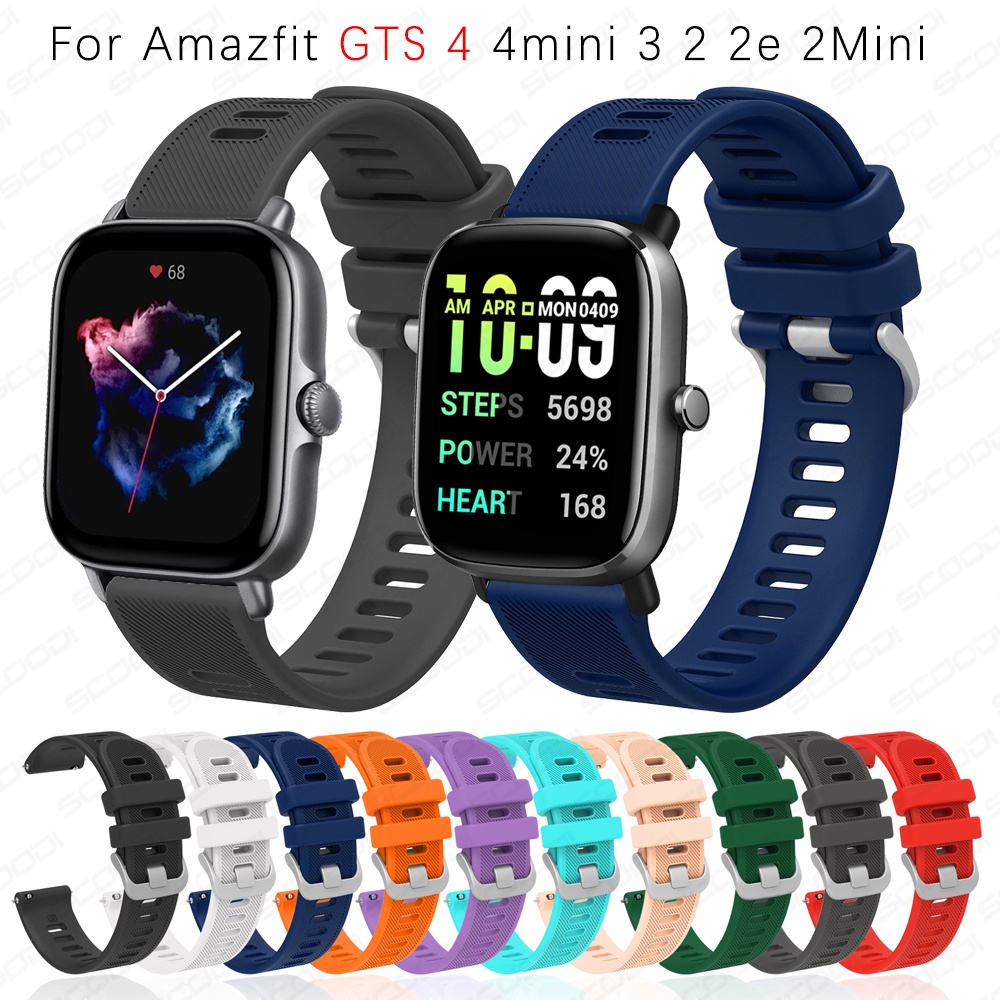 20 毫米矽膠運動錶帶適用於華米 Amazfit gts 4/3/2/2e gts 4 mini 2mini 智能手錶替