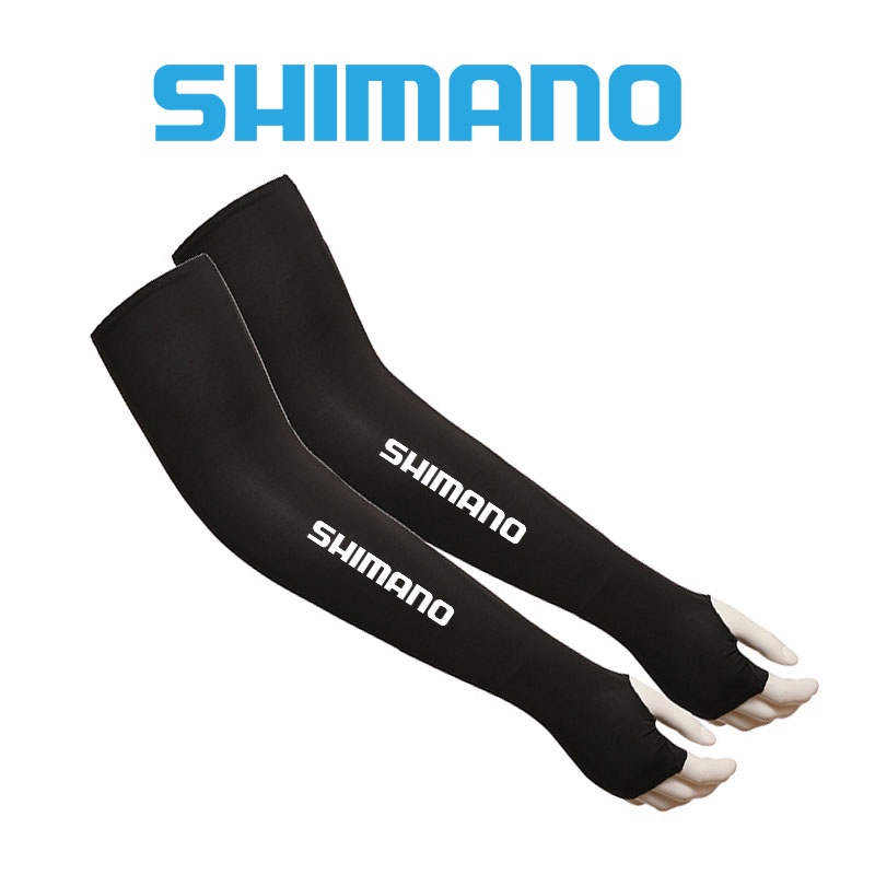 Shimano 2023 男士迷彩夏季冰絲戶外運動釣魚袖臂套防曬騎行登山無指軟袖