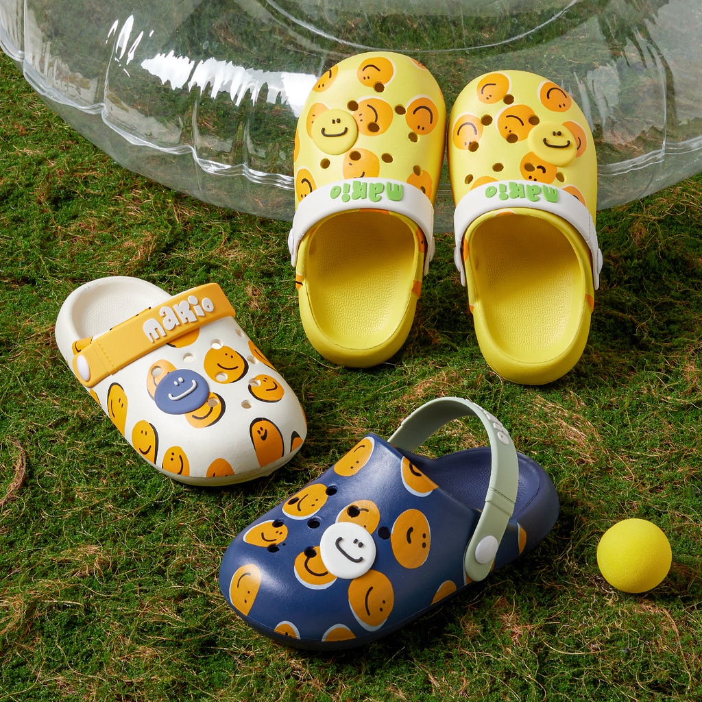 Cheerful Mario 兒童涼鞋夏季卡通包頭crocs嬰幼兒超輕軟底小童寶寶拖鞋