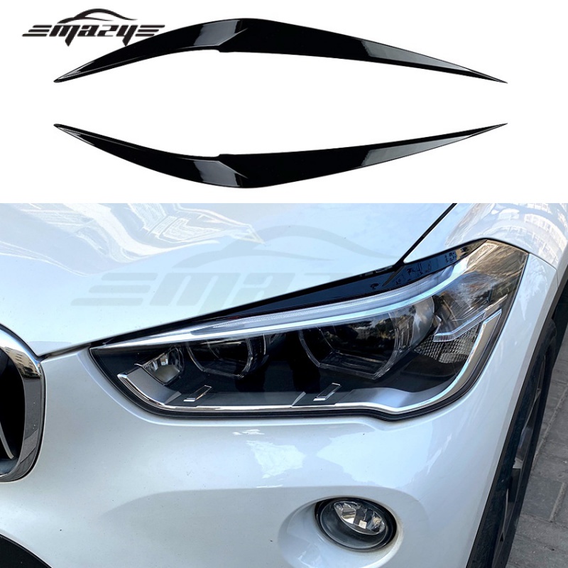 適用BMW X1 F48 2015+ 前大燈燈眉外飾車貼改裝
