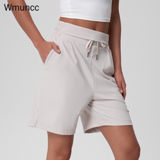 Wmuncc 運動五分褲女士高腰寬鬆速乾彈力健身服跑步瑜伽短褲