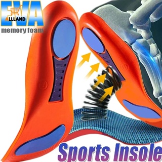 1 雙男式女式彈性 EVA 記憶海綿鞋墊/減震運動平足跑步鞋墊