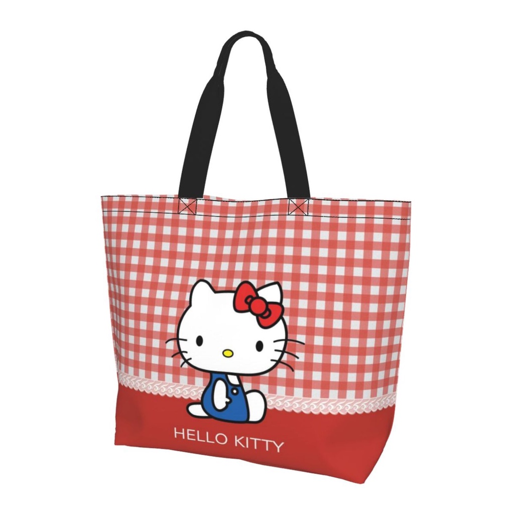 Hello Kitty 女士帆布托特包單肩包大容量百搭斜挎包休閒購物袋手提包