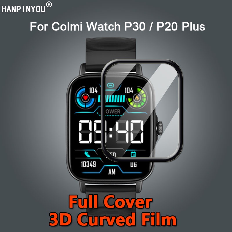 適用於 Colmi P30 P20 Plus 智能手錶錶帶全覆蓋高清透明電鍍軟 PET PMMA 薄膜 3D 曲面屏幕保