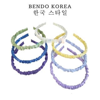 韓國 HEADBAND 皺紋頭帶 SCRUNCHIE 緞面頭帶韓國時尚 BENDO 韓式髮飾 PASTEL Color