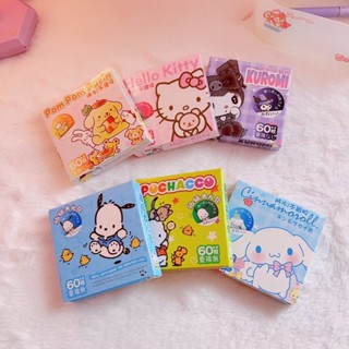 60 件/套三麗鷗文具貼紙可愛自粘貼紙 My Melody Hello Kitty Kuromi 卡通貼紙粉絲玩具禮盒