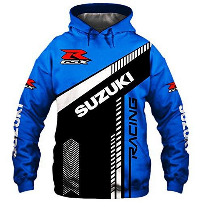 Suzuki Hoodie機車夾克男女3D動機運動高級嘻哈機車夾克模式2021春秋