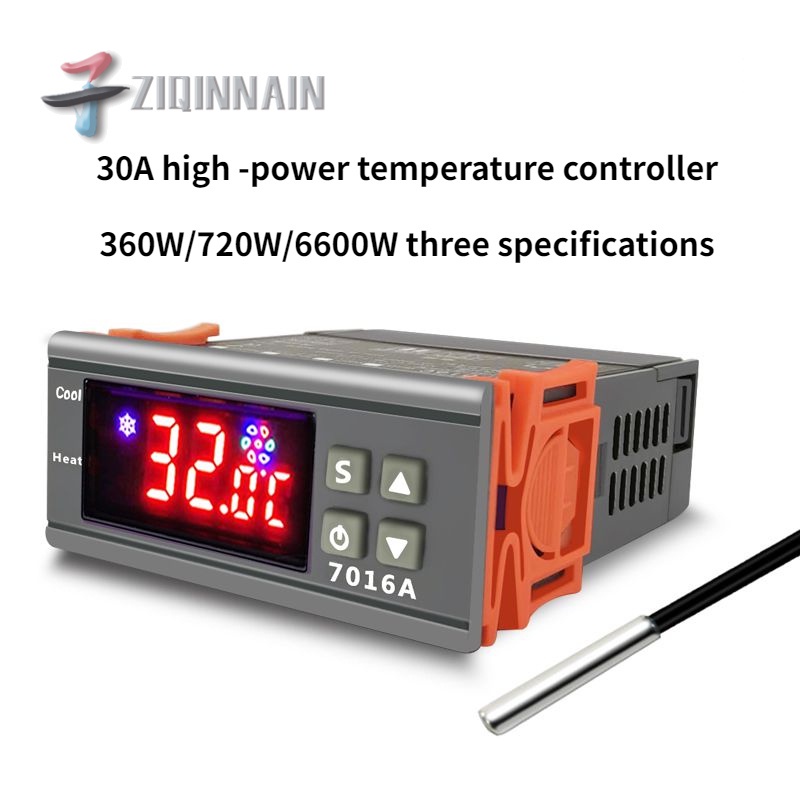 7016A高精度溫度控制器 冰櫃保溫箱孵化溫控儀 30A大功率溫控開關