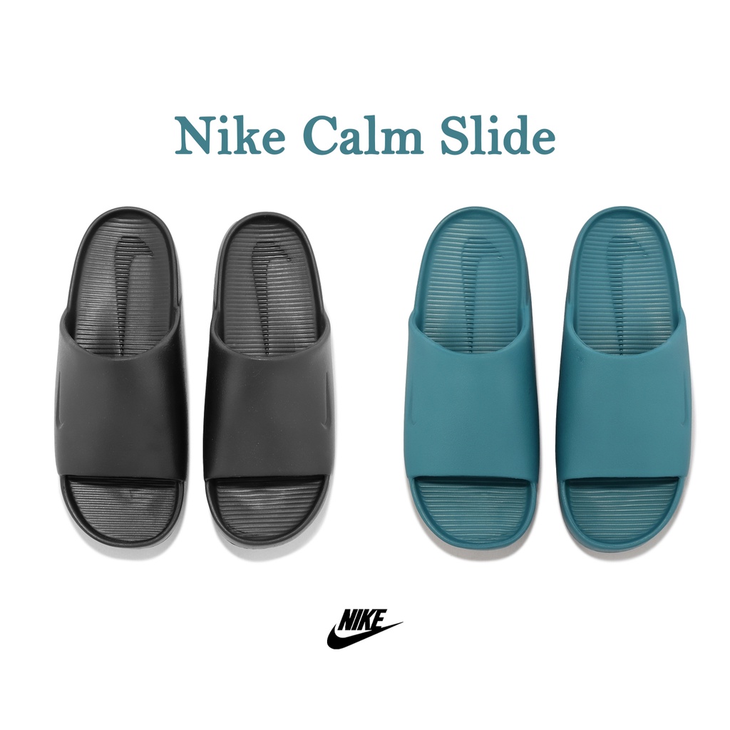 Nike 拖鞋 Calm Slide 麵包拖鞋 防水 男鞋 女鞋 情侶鞋 黑 湖水綠 必備款【ACS】