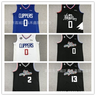 現貨速發！！Clippers 2023新款球衣批發 快船隊#0 Westbrook 刺繡籃球服