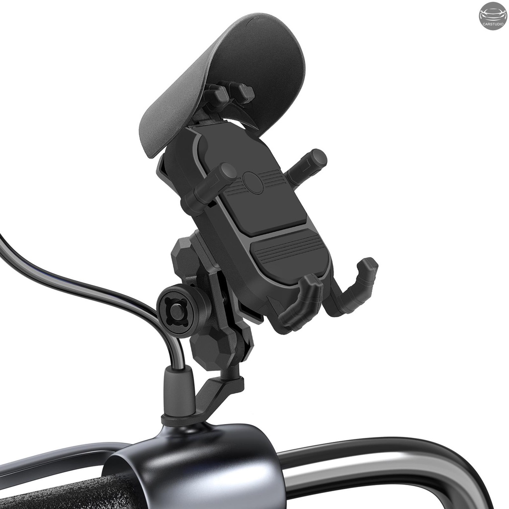 摩托車手機支架防水摩托車手機支架防盜 360° 適用於 3.5-6.5 英寸手機的旋轉摩托車後視鏡支架