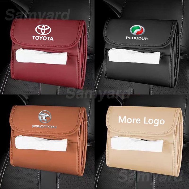 汽車皮革紙巾盒汽車遮陽板裝飾儲物座椅靠背掛紙巾盒適用於豐田 Aqua Vios Vitz Corolla Yaris P