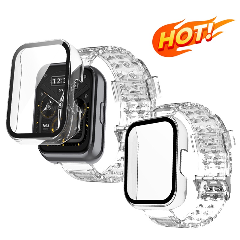 Realme watch 2 pro 錶帶矽膠錶帶運動腕帶 realme watch 2 pro 保護殼全屏保護殼 re