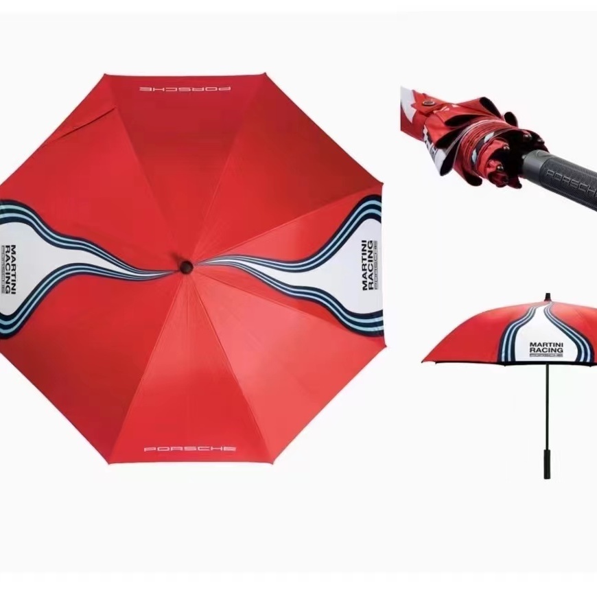 保時捷馬天尼新款長柄雨傘2023款法式中國風英倫高級雨傘
