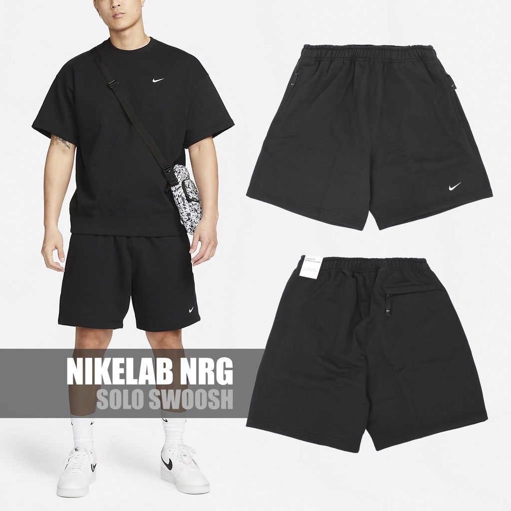 Nike 短褲 Lab Solo 男款 黑 重磅 棉褲 小勾 拉鍊口袋 【ACS】 DX0818-010