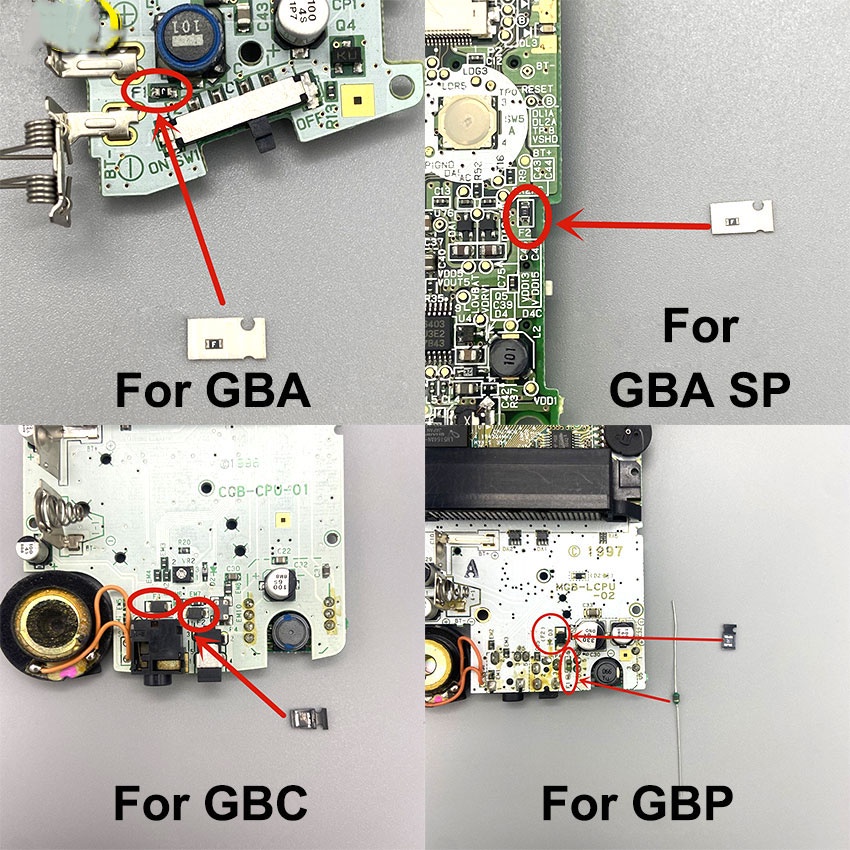 遊戲主板保險絲 F1 F2 適用於 Gameboy GBA GBC GBP GBA SP WSC 遊戲機配件