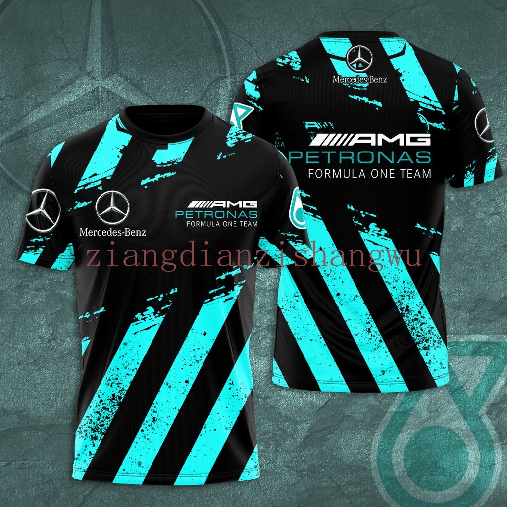 熱!! Mercedes F1 AMG Petronas AOP 3D 昇華 T 恤男士真粉絲尺碼 XS-6XL