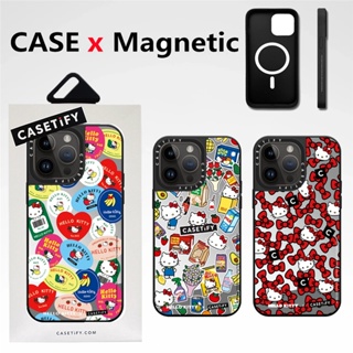 高品質磁性手機殼 CASETiFY【Hello Kitty 貼紙】適用於 iPhone 15 Pro Max 14 13