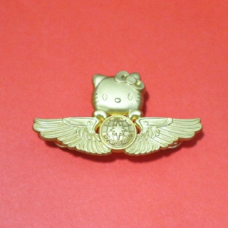 長榮航空 hello kitty飛行員紀念徽章 凱蒂貓翅膀胸章別針空姐胸針