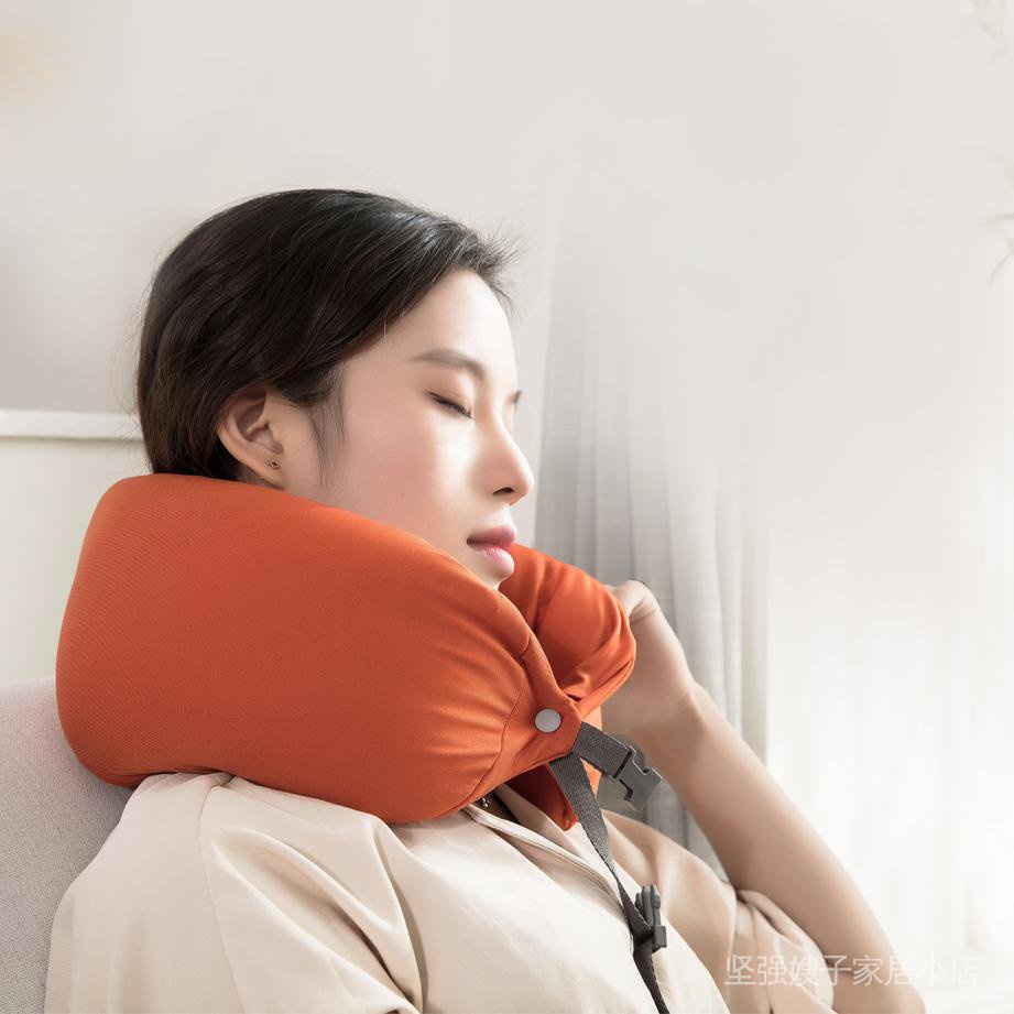 ￥9P（辦公）百思寒無印良品風U型枕微粒子多功能護頸枕頸椎靠枕旅行枕午休枕