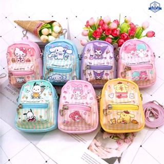 全新三麗鷗 Cinnamoroll Kuromi 可愛迷你 PU 小揹包 My Melody 兒童戶外購物便攜防水收納袋