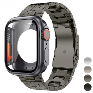 升級 Ultra 錶殼 + 鈦錶帶金屬錶帶手鍊兼容 Apple Watch 8 7 6 SE 5 4 44/45mm 更