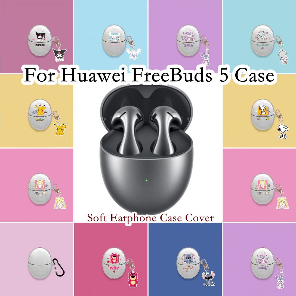 現貨! 適用於華為 FreeBuds 5 Case 卡通清新圖案適用於華為 FreeBuds 5 Case 軟耳機套保護