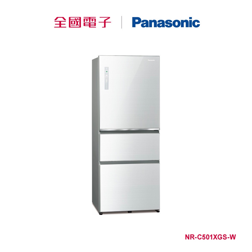 Panasonic500L三門玻璃變頻冰箱白  NR-C501XGS-W 【全國電子】