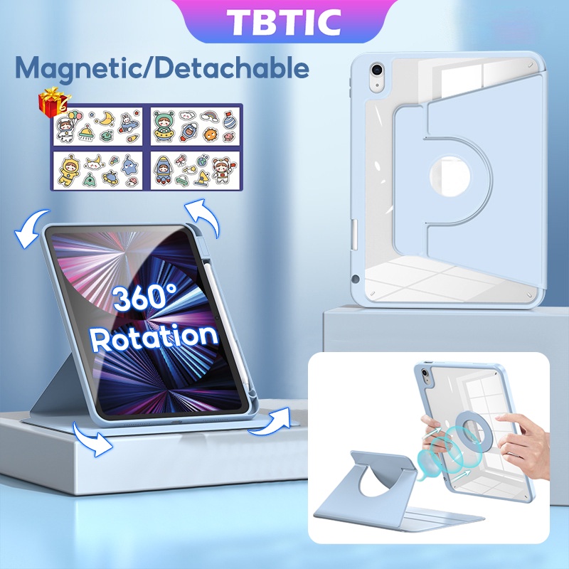 Tbtic 可拆卸磁性保護套適用於 iPad Air 5 4 10.9 Pro 2022 11 2021 2020 10