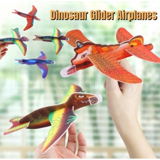 3d卡通動物拼圖泡沫飛機模型/手拋恐龍飛行滑翔機/diy手工飛機玩具/兒童戶外運動益智玩具