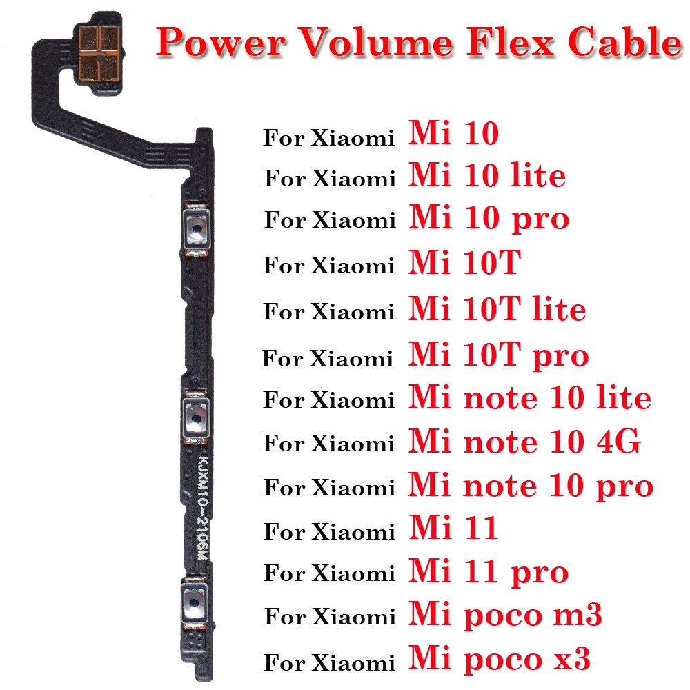 1 件電源按鈕鍵 Flex 適用於小米 Mi 11 Note 10 10T lite pro 4G Poco M3 X3