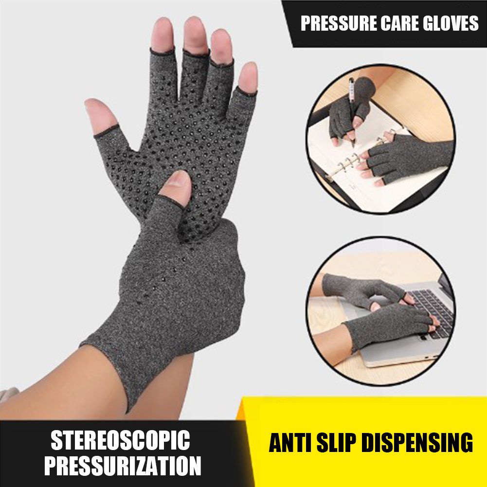 🔥台灣熱賣🔥室內運動防滑護理手套 康復訓練 關節炎點膠露指手套壓力 保健手套