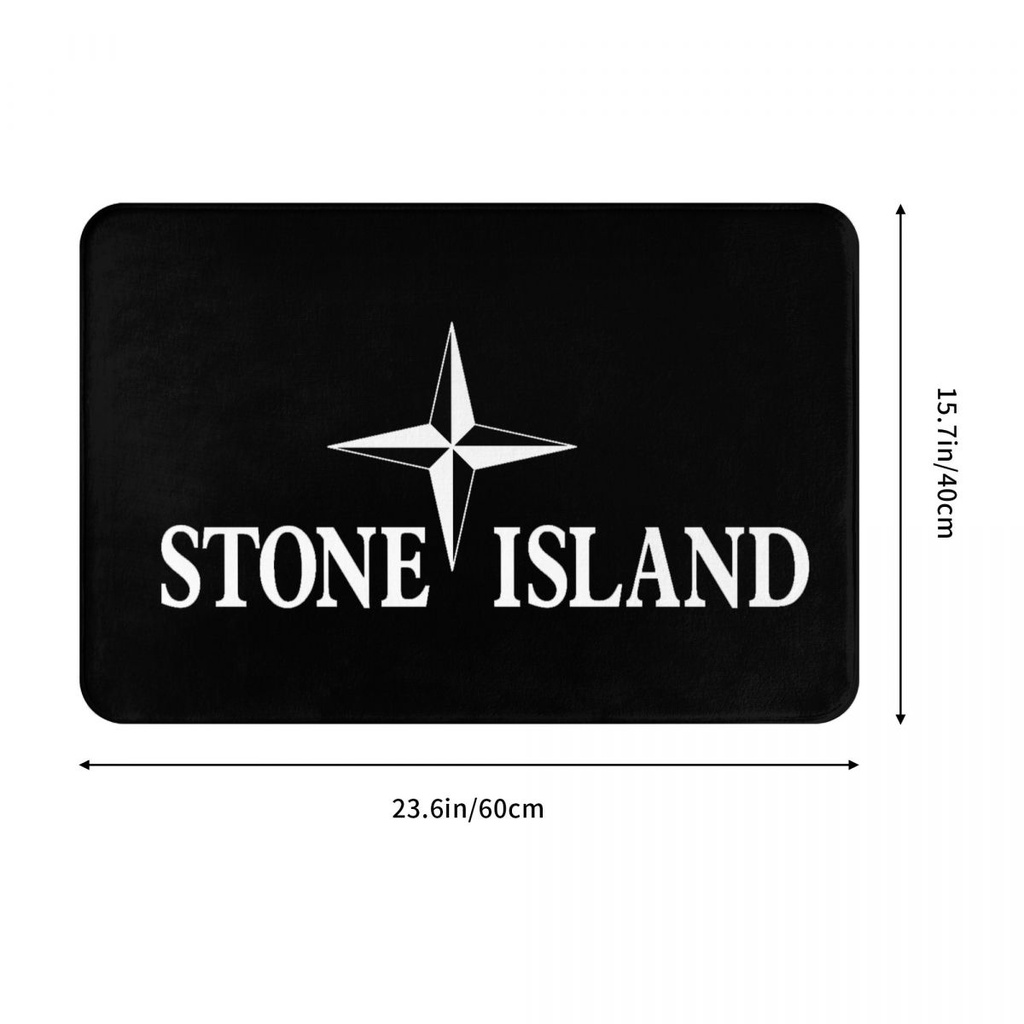 新款 Stone Island logo 浴室法蘭絨地墊 廁所衛生間防滑腳墊 茶几門口吸水地墊 速乾進門地毯 客廳沙發臥