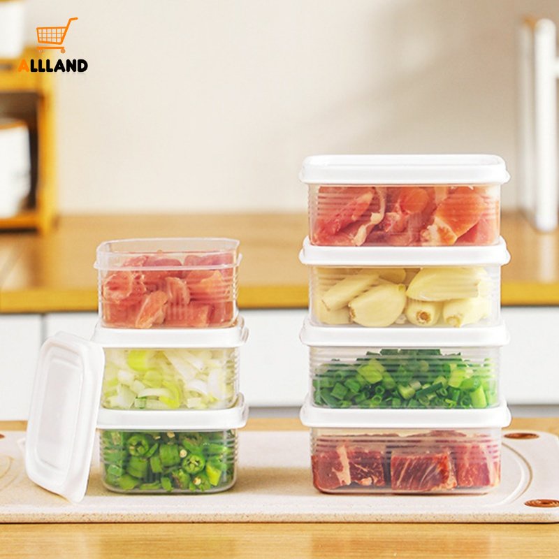 便攜式水果大米包裝盒/帶蓋耐用食品儲存容器/冰箱肉洋蔥薑冷凍盒