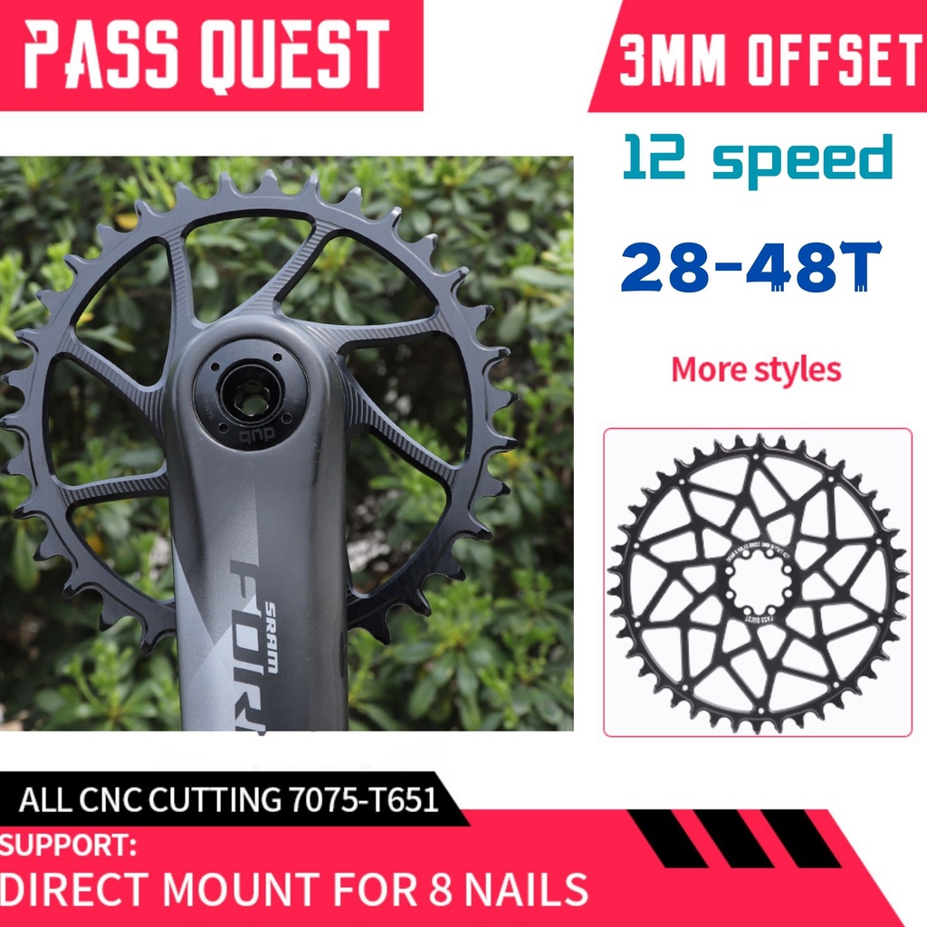 Pass QUEST 8 釘 GXP 鏈環 ForSRAM ETAP FORCE RED 直接安裝曲柄 3mm 偏移 2