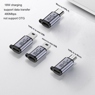 Char Type-C 轉 Micro USB 迷你 USB 適配器轉換器 18W 鋁合金連接器 480M
