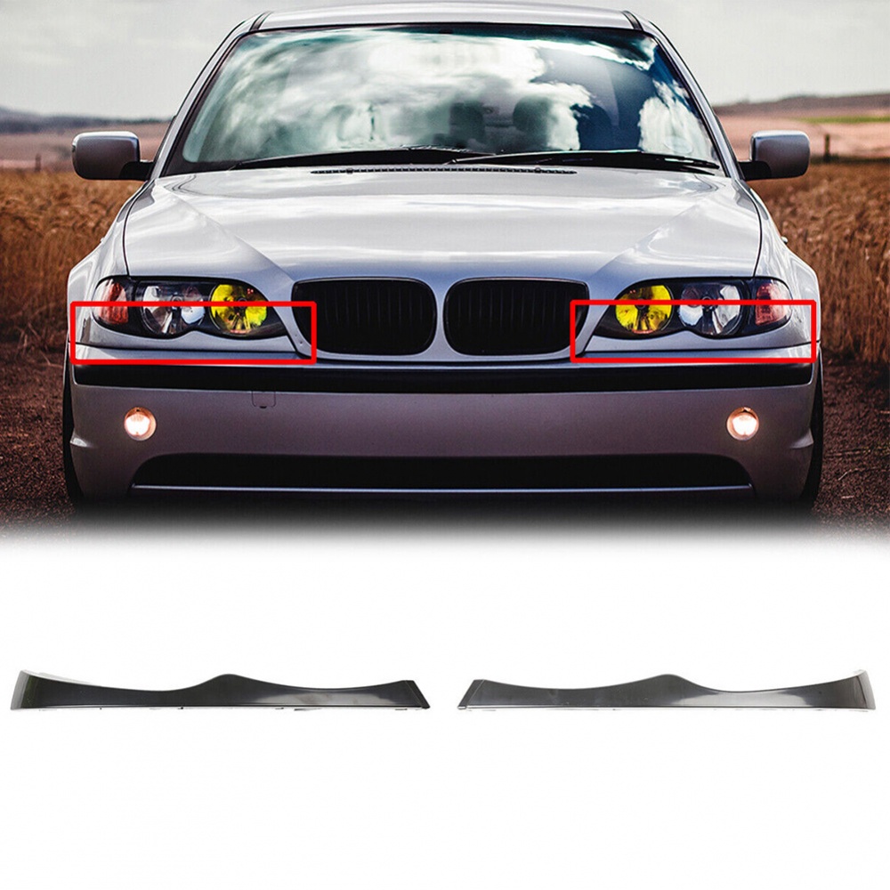 BMW 2x 大燈眉毛下大燈眼瞼蓋裝飾件適用於寶馬 E46 325 330 轎車