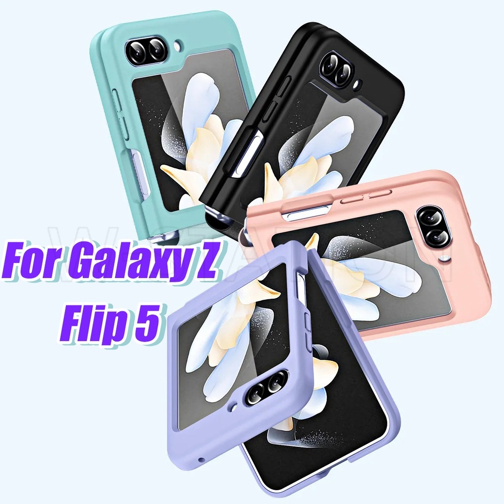 SAMSUNG 兼容三星 Galaxy Z Flip 5 5G / 多色超薄手機殼 / 防指紋磨砂智能手機保護套 / 防