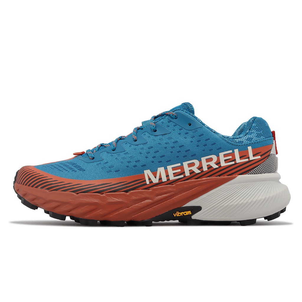 Merrell 戶外鞋 Agility Peak 5 藍 橘紅 越野機能 黃金大底 男鞋 【ACS】 ML067755