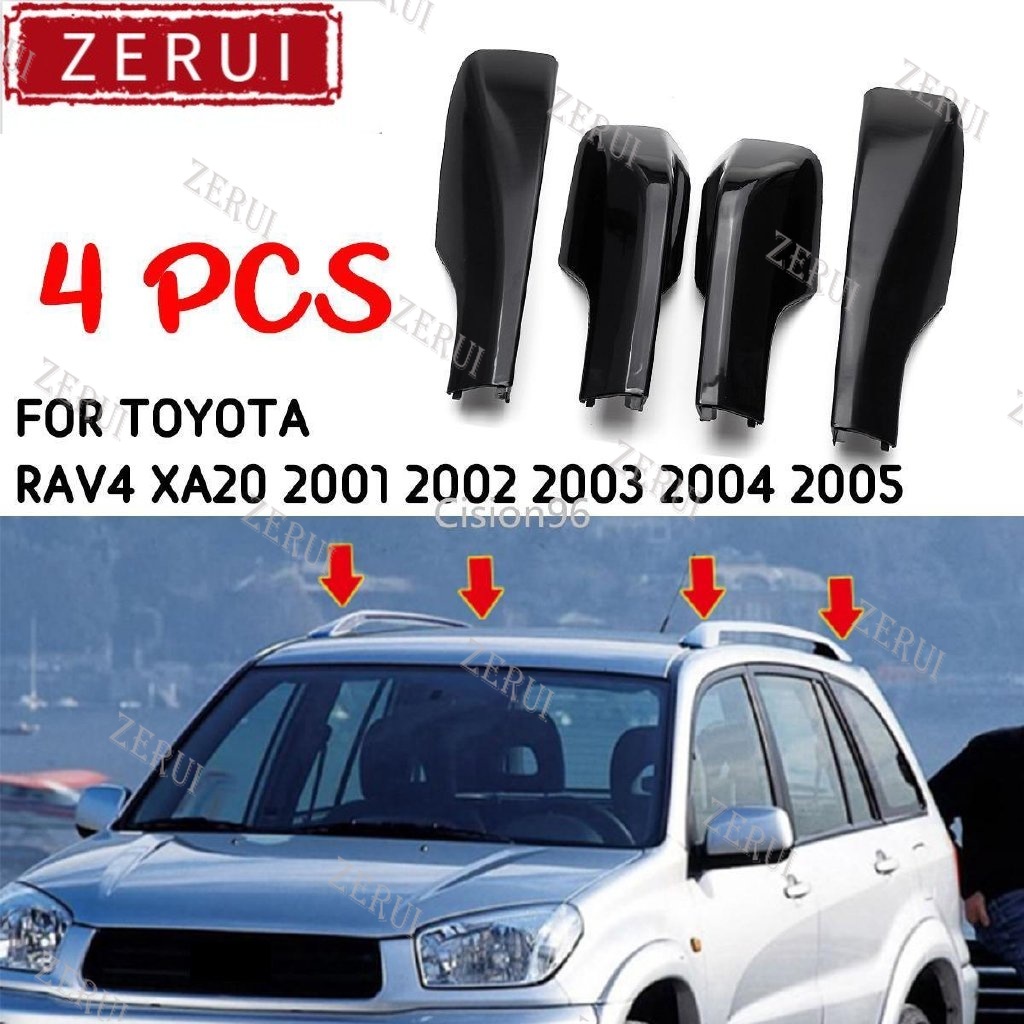Zr 4 件更換豐田 RAV4 XA20 2001 2002 2003 2004 2005 黑色汽車造型車頂架蓋桿導軌端