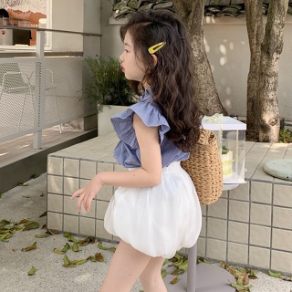 熱銷新款日韓女童夏裝套裝2023新款網紅寶寶洋氣時髦夏款上衣花苞褲兩件套潮款
