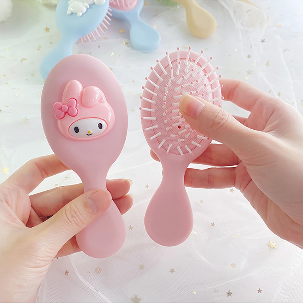 三麗鷗動漫 Kuromi Cinnamoroll Mymelody 兒童可愛氣墊頭髮按摩梳玩具兒童美髮工具