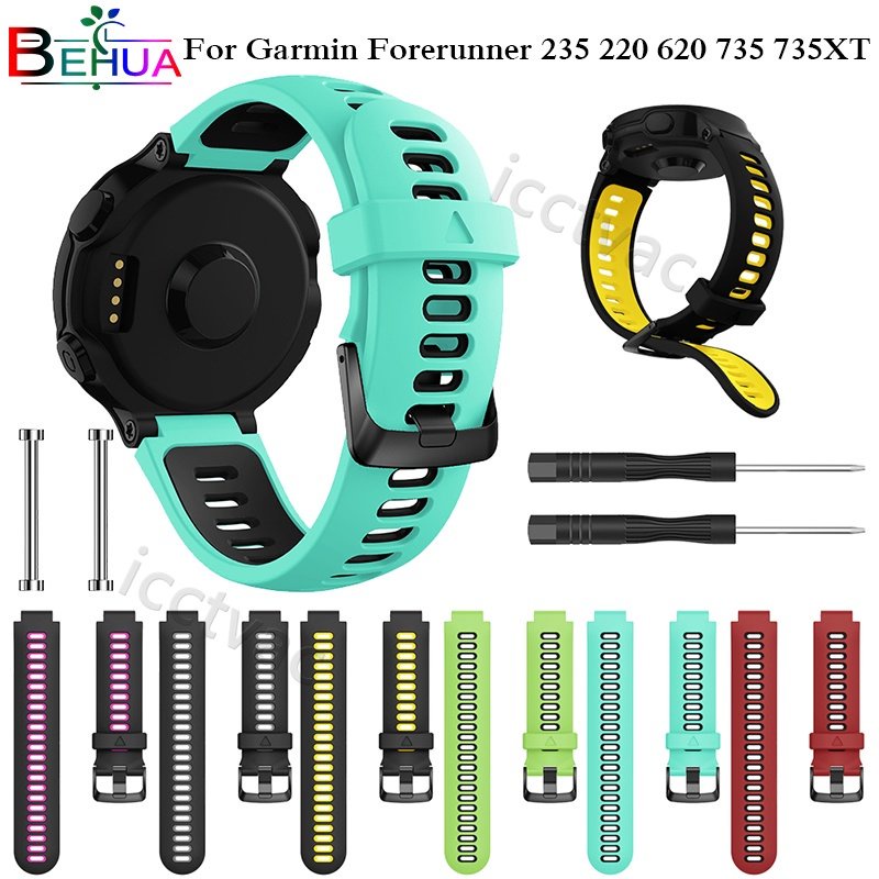 Garmin Forerunner 735XT 735/220/230/235/620/630 軟矽膠替換錶帶 Fore