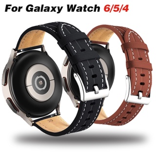 SAMSUNG 20 毫米 22 毫米真皮錶帶帶凹槽手鍊適用於三星 Galaxy Watch 6/5/4 40 毫米 4
