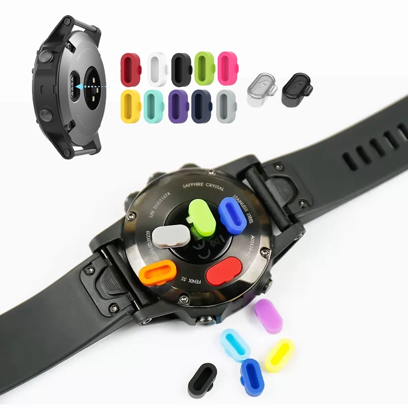 Garmin 手錶充電器端口保護器矽膠防塵塞防塵塞兼容 Fenix 7 6 5 Venu 2 sq Vivoactive