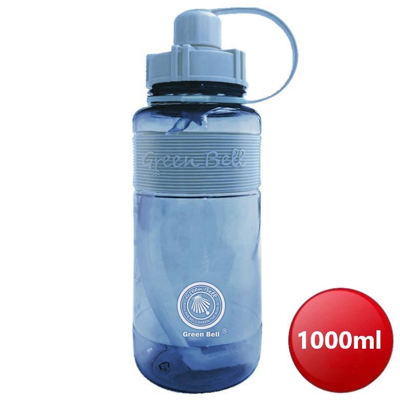 綠貝精選彈跳吸管太空壺1000ml(藍)[大買家]